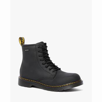 Dr Martens 1460 Waterproof Kožené - Cierne Cizmy Detske, D421SK